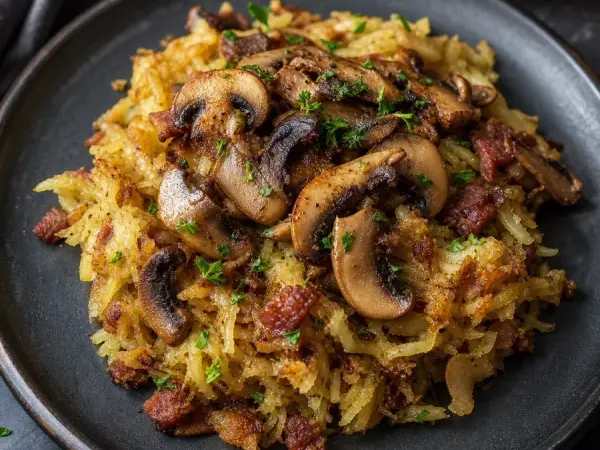 Andorran Trinxat with Mushrooms, finished dish