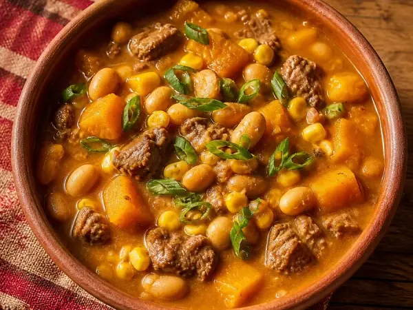 Argentine Locro Bean and Squash Stew, finished dish