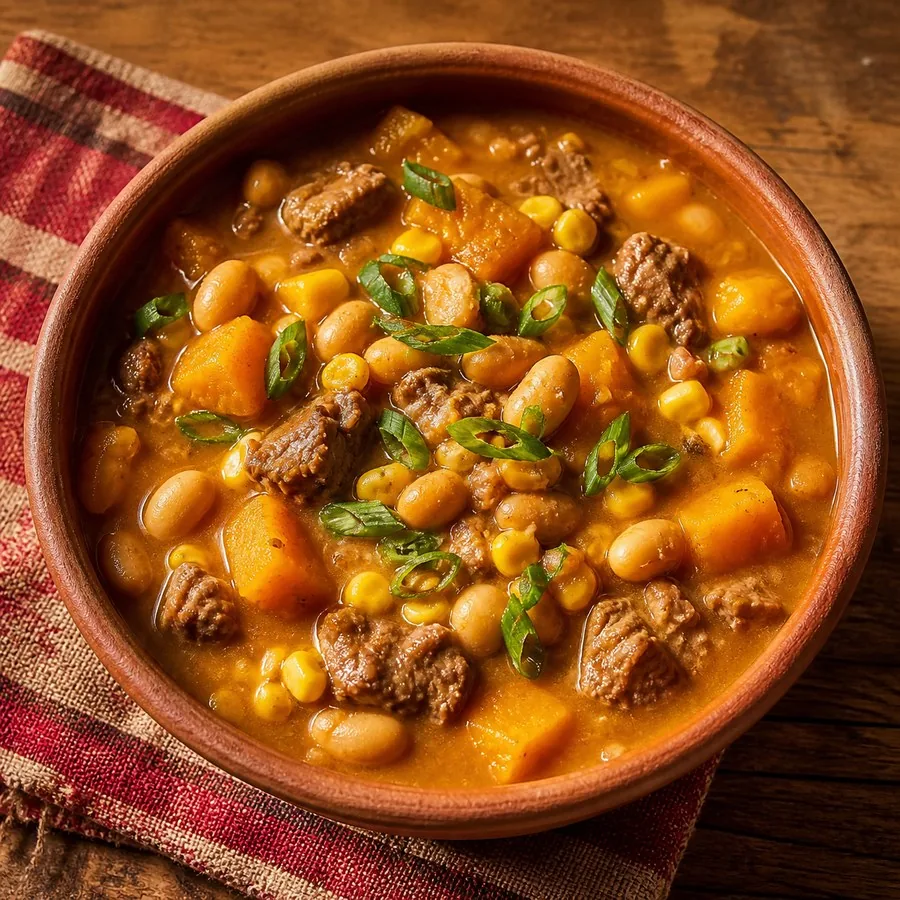 Argentine Locro Bean and Squash Stew, finished dish