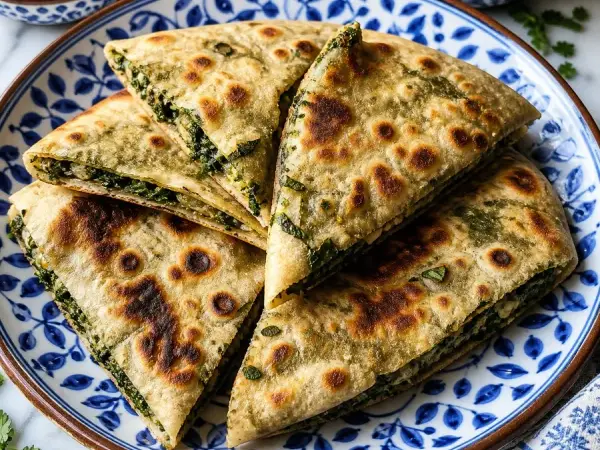 Armenian Jingalov Hats Herb Flatbreads, finished dish