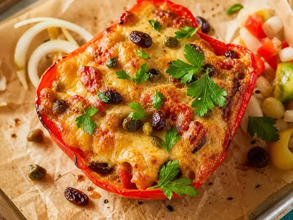Aruban Keshi Yena-Inspired Pepper Bake, finished dish