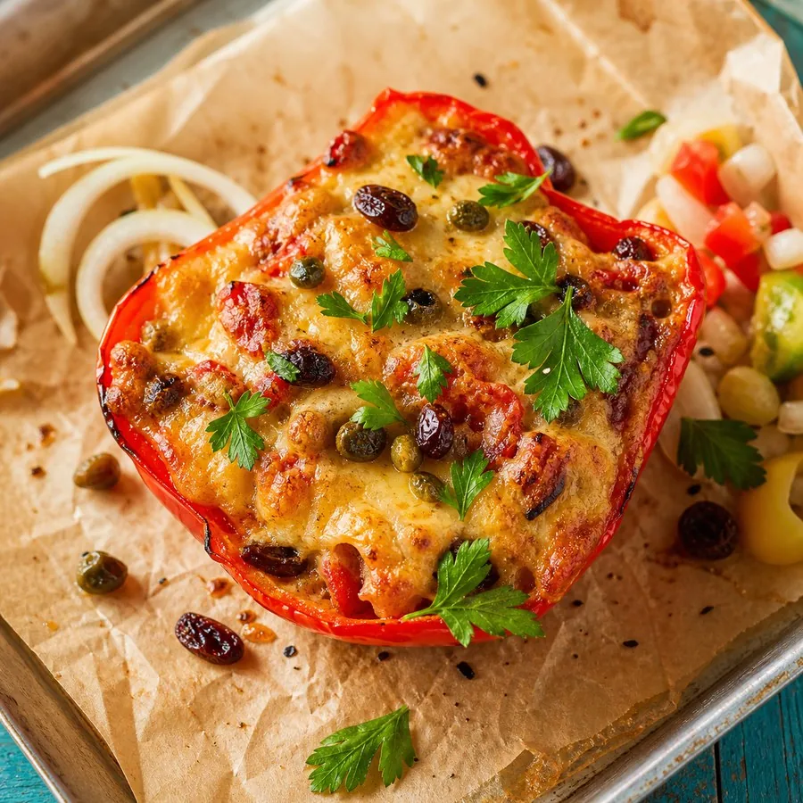 Aruban Keshi Yena-Inspired Pepper Bake, finished dish