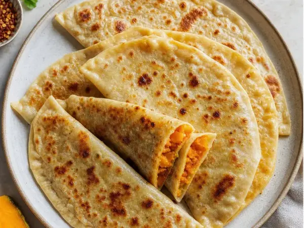 Azerbaijani Kutab Pumpkin Flatbreads, finished dish
