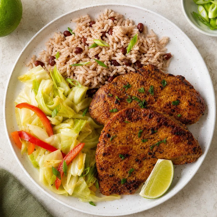 Barbadian Bajan Seasoned Turkey Cutlets, finished dish