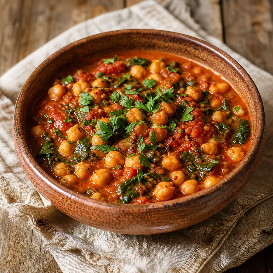 Cajun Garden Inspired Chickpea Vegetable Stew, finished dish