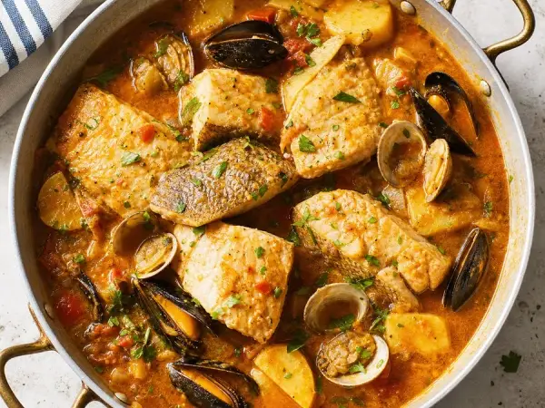 Catalan Suquet Fish Stew, finished dish