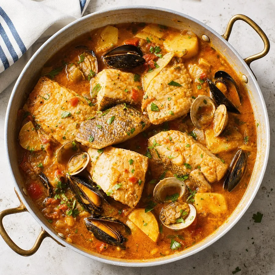 Catalan Suquet Fish Stew, finished dish