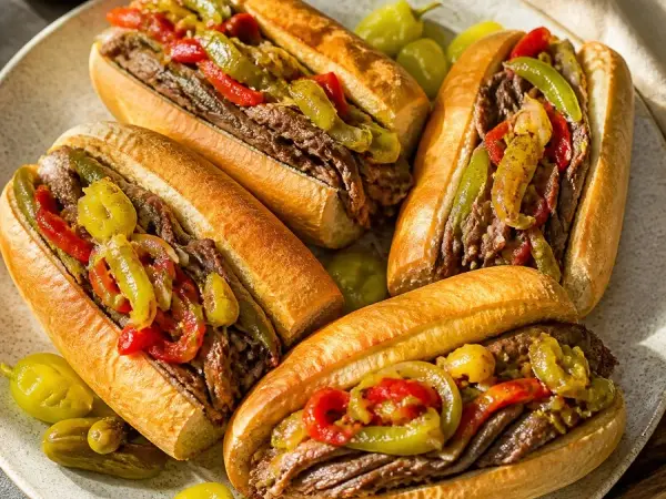Chicago Italian Beef Pepper Sandwiches, finished dish