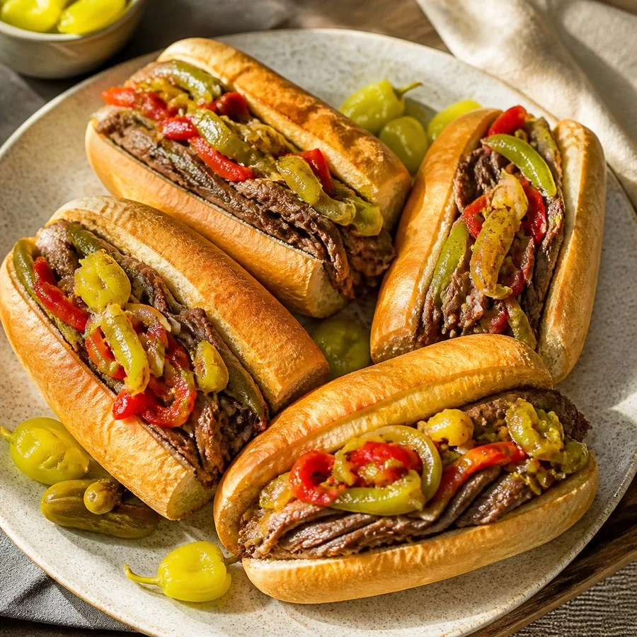 Chicago Italian Beef Pepper Sandwiches, finished dish