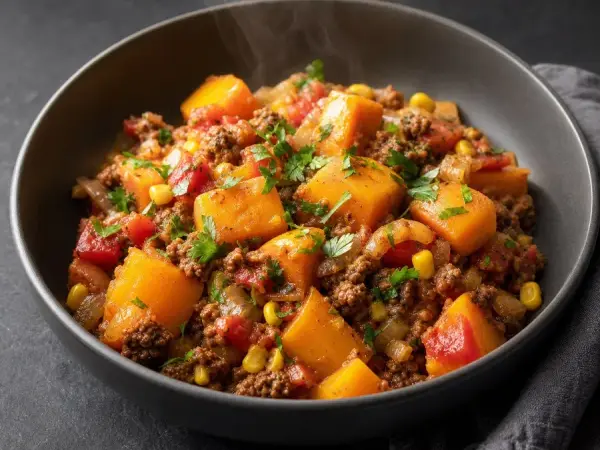 Chilean Charquican Squash Skillet, finished dinner