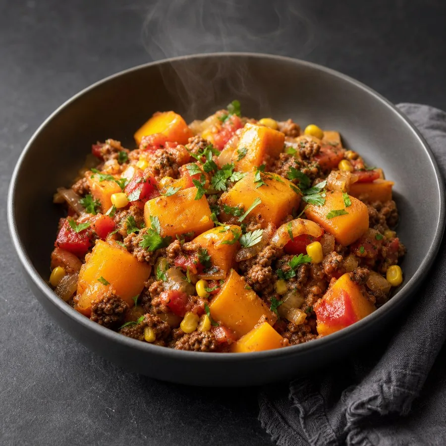 Chilean Charquican Squash Skillet, finished dinner