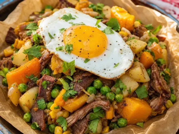 Chilean Charquican Vegetable Hash, finished dish