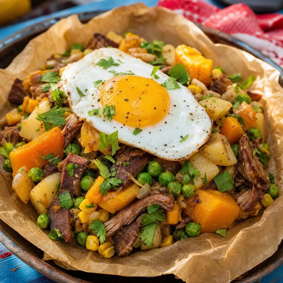 Chilean Charquican Vegetable Hash, finished dish