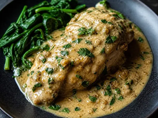 Circassian Chicken with Walnut Sauce, finished dish