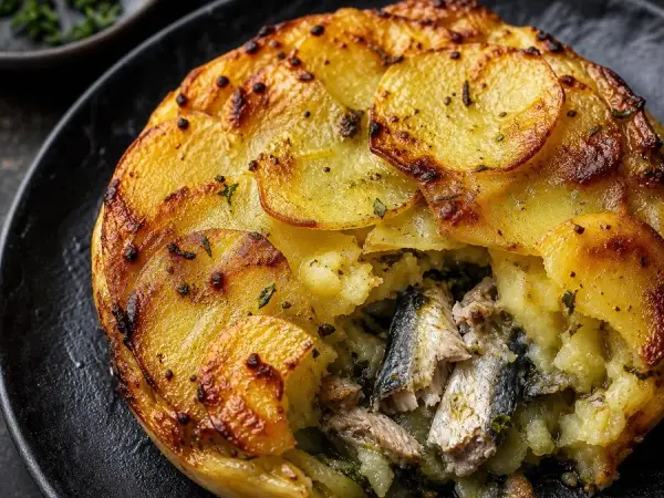 Cornish Sardine and Potato Pies, finished dish