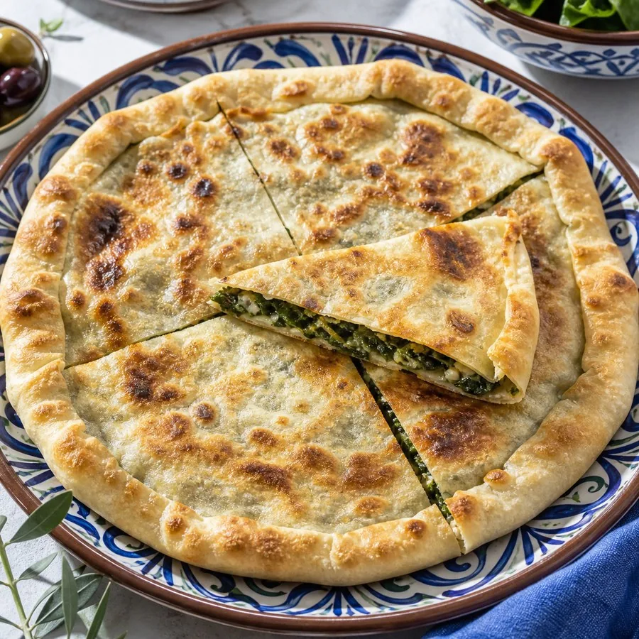 Croatian Soparnik Chard Flatbread, finished dish