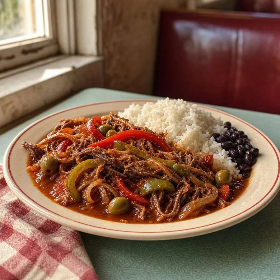 Cuban Ropa Vieja with Rice, finished dish