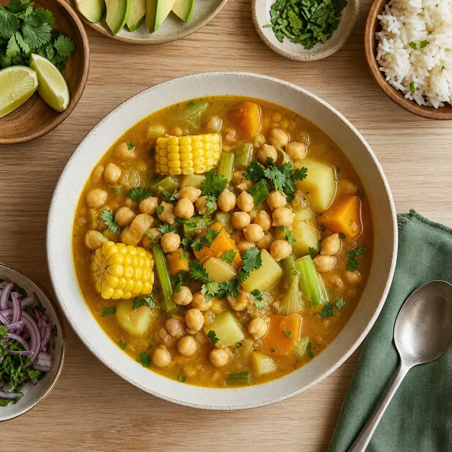 Dominican Sancocho-Style Chickpea Soup, finished dinner