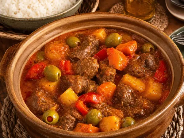 Filipino Beef Caldereta with Potatoes, finished dish