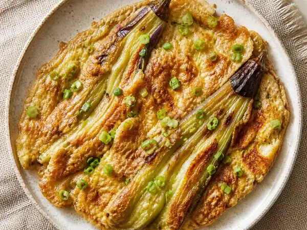 Filipino Tortang Talong Eggplant Omelet, original finished dish food photograph