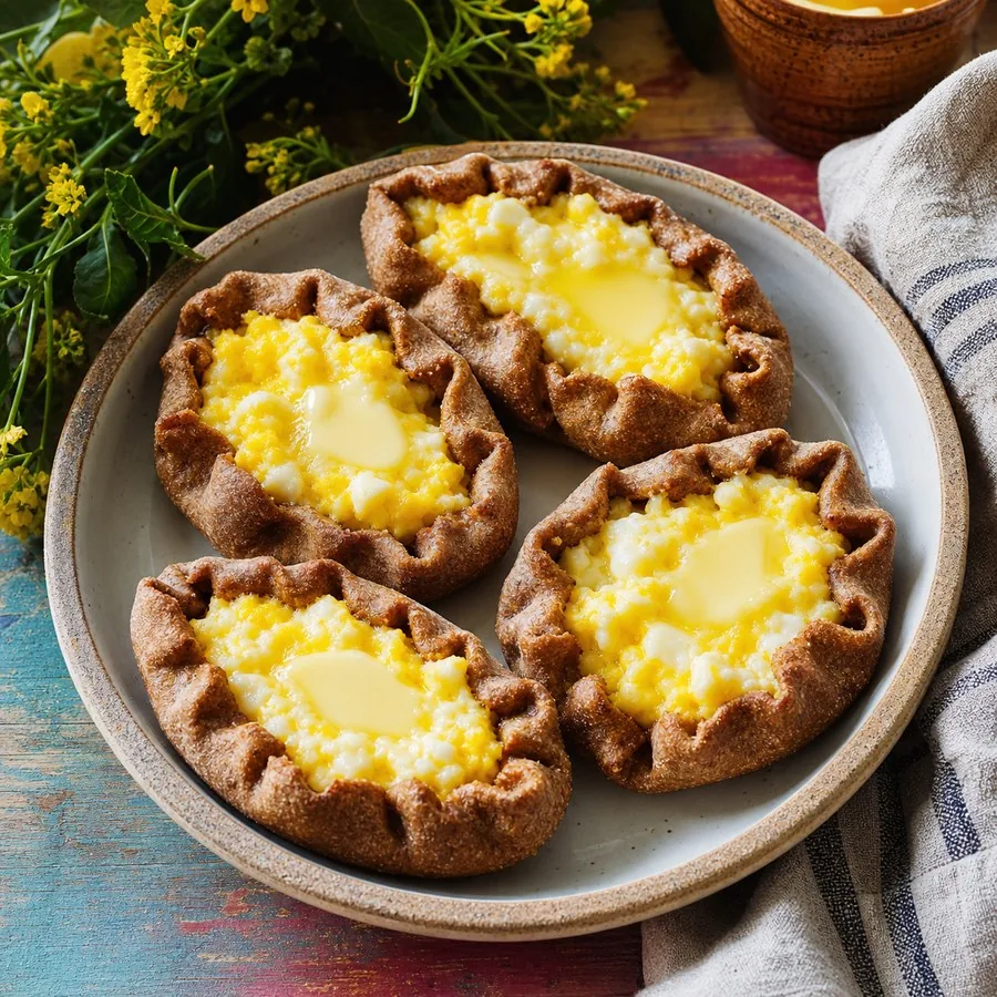 Finnish Karelian Pie Egg Butter Bowls, finished dish