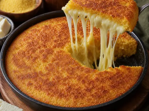 Georgian Elarji Cornmeal Cheese Pull, finished dish