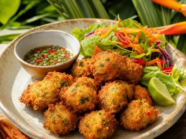 Guadeloupe Accras Vegetable Fritters, finished dish