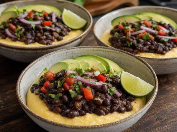 Haitian Mayi Moulen Black Bean Bowls, finished dinner