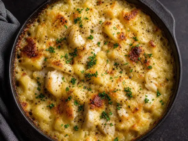 Icelandic Plokkfiskur Cod Potato Bake, finished dish