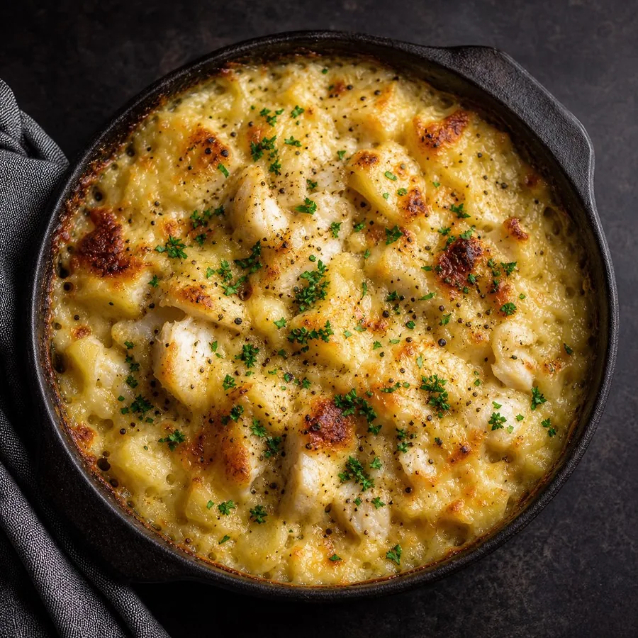 Icelandic Plokkfiskur Cod Potato Bake, finished dish