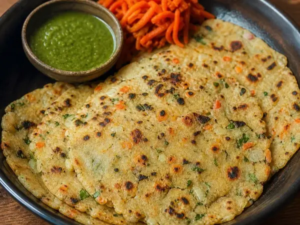 Indian Akki Rotti Vegetable Flatbreads, original finished dish food photograph