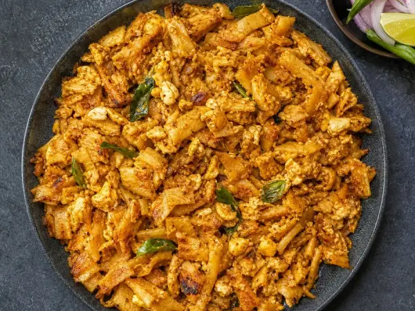 Indian Kothu Parotta with Egg, original finished dish food photograph