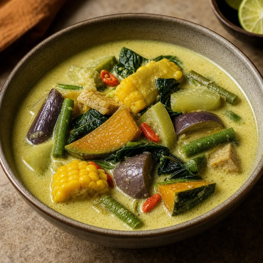 Indonesian Sayur Lodeh Coconut Vegetables, original finished dish food photograph