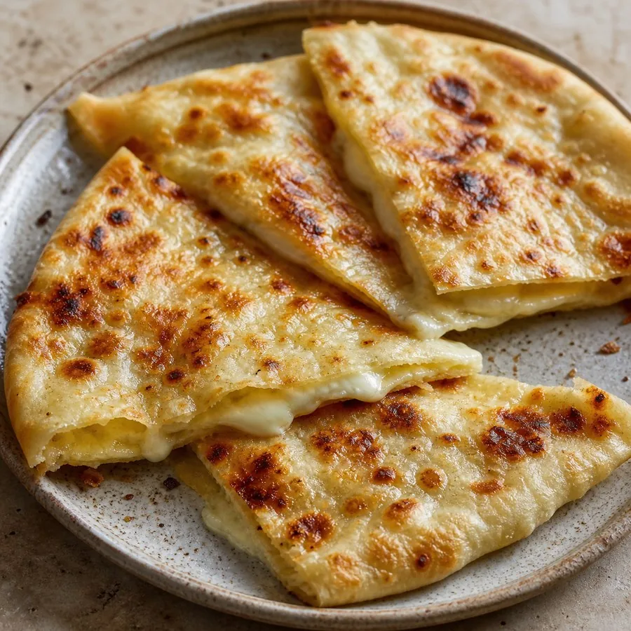 Italian Focaccia di Recco-Inspired Cheese Flatbread, finished dish