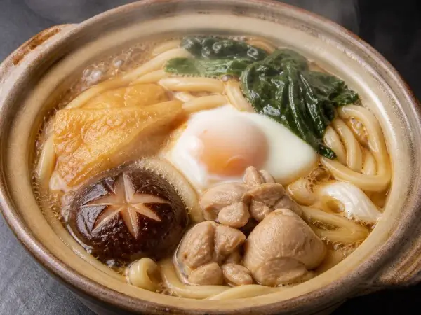 Japanese Nabeyaki Udon with Chicken, original finished dish food photograph