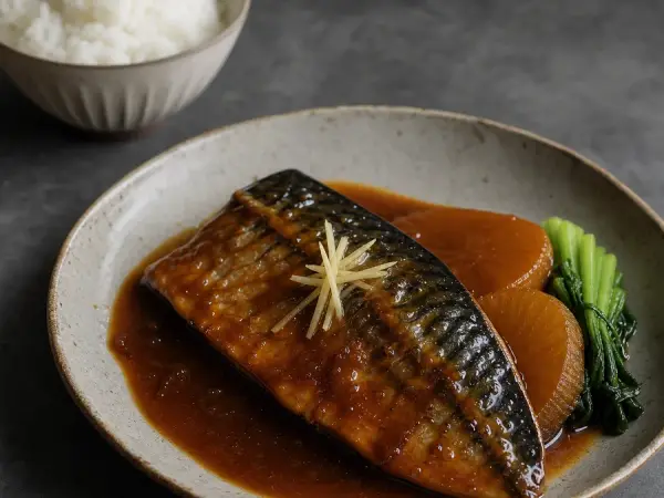 Japanese Saba Miso with Rice, finished dish