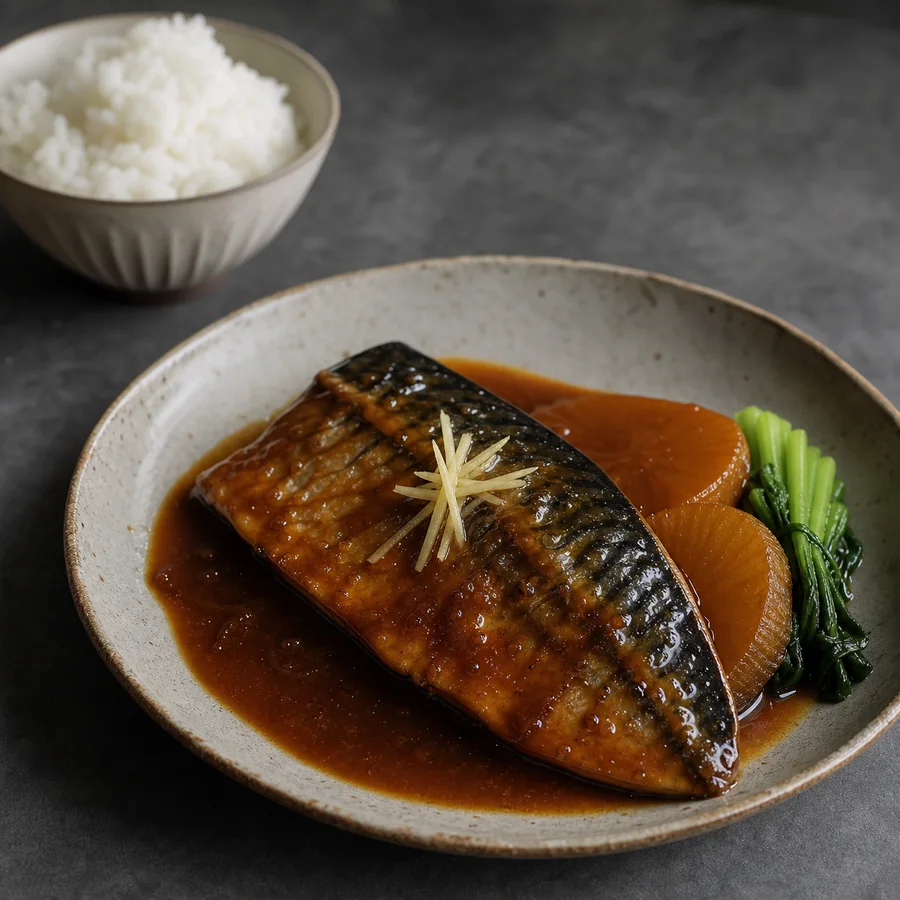 Japanese Saba Miso with Rice, finished dish