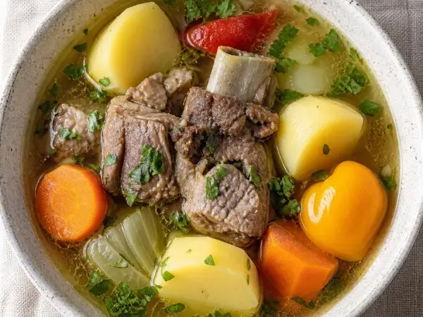 Kazakh Shorpa Lamb Soup, original finished dish food photograph