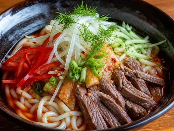 Kyrgyz Ashlan Fu Cold Noodles, original finished dish food photograph