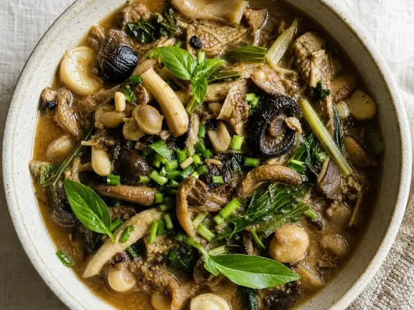 Lao Or Lam Mushroom Stew, original finished dish food photograph
