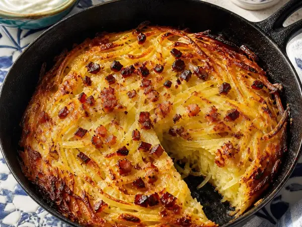Lithuanian Kugelis Potato Skillet, finished dish