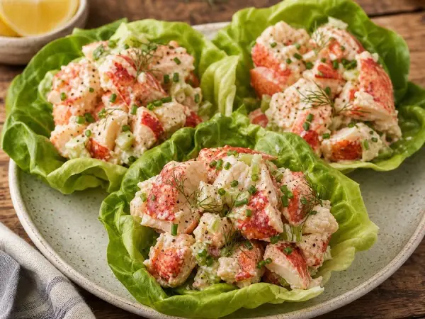 Maine Lobster Roll Lettuce Cups, finished dish