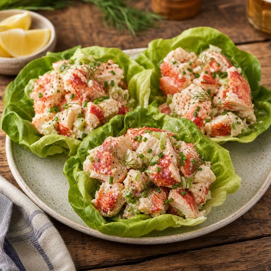 Maine Lobster Roll Lettuce Cups, finished dish