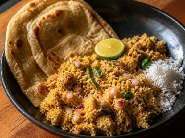Maldivian Mas Huni with Flatbread, original finished dish food photograph