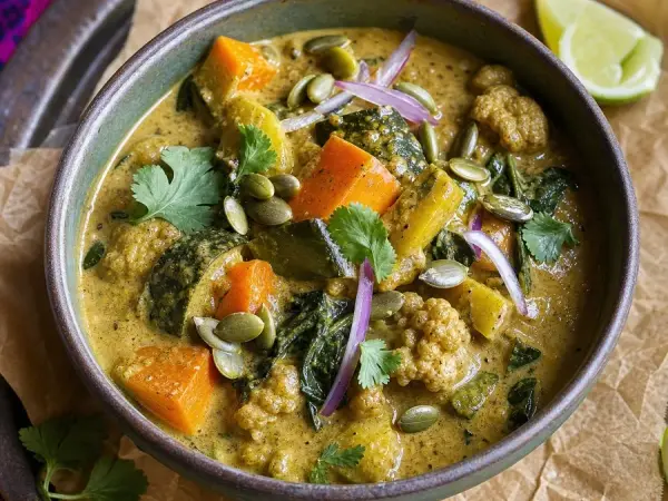 Mayan Pumpkin Seed Pepian Vegetable Stew, finished dish