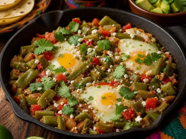 Mexican Nopales and Egg Skillet, finished dish