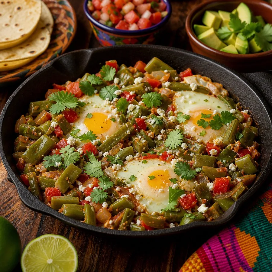 Mexican Nopales and Egg Skillet, finished dish
