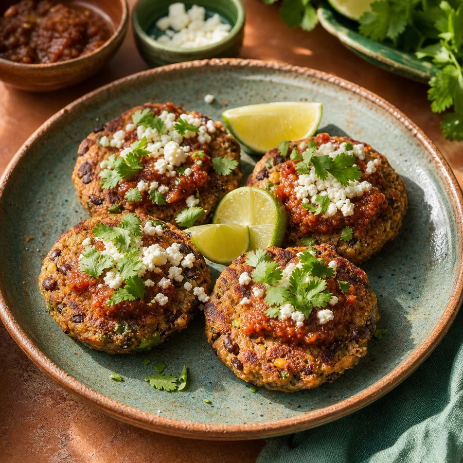 Michoacan Corundas-Inspired Bean Cakes, finished dish