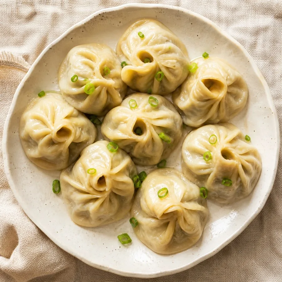Mongolian Buuz Beef Dumplings, original finished dish food photograph