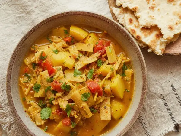 Nepali Aaloo Tama Bamboo Shoot Curry, finished dish